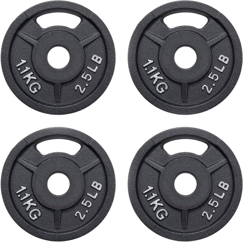 Fitvids قرص وزن من الحديد الزهر بقطر 2 إنش للأولمبي و1 إنش للمعيار لتدريب القوة ورفع الأثقال، متوفر بأوزان متعددة - Image 1